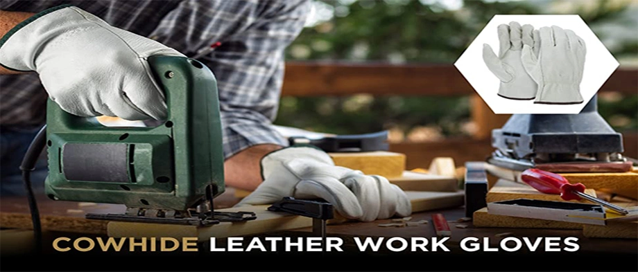Cowhide Construction Heated Driver Safety Leather Work Gloves